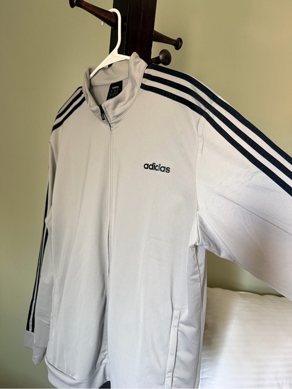 Adidas Men’s gray Jacket with Black Stripes